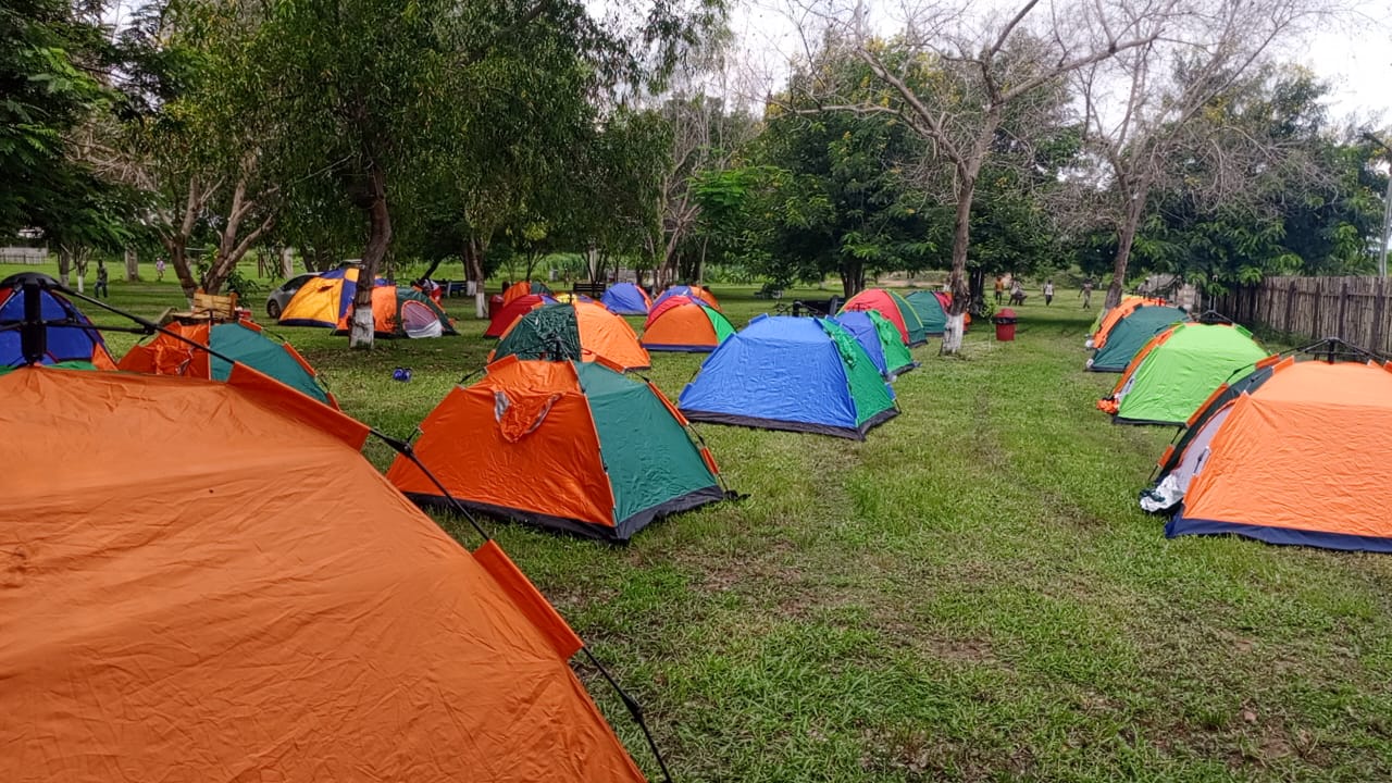 Tent with single bed